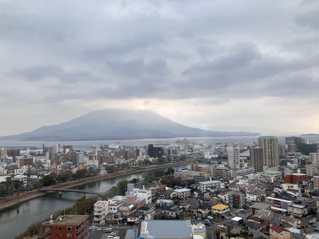 ホテルから桜島の眺望