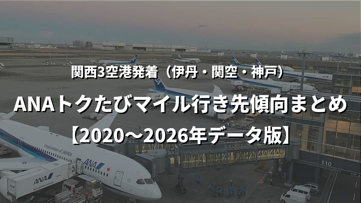 関西発着（伊丹・関空・神戸）ANAトクたびマイル行き先傾向まとめ【2020〜2026年データ版】