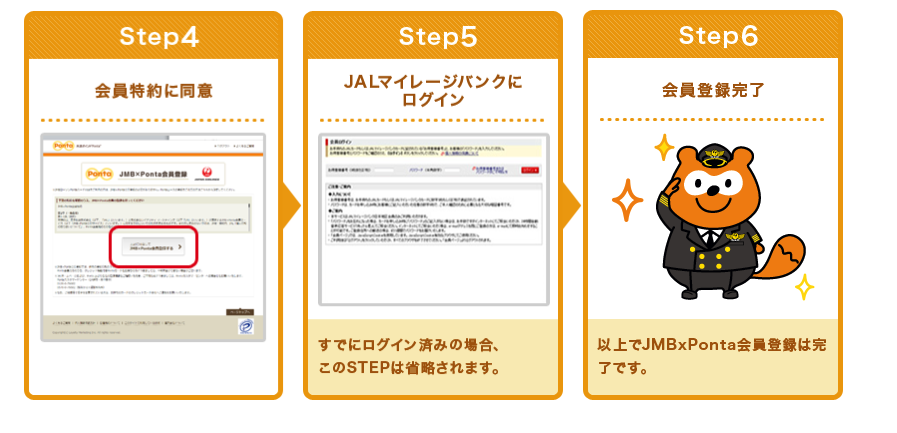 JMB x Ponta会員登録の流れ図解