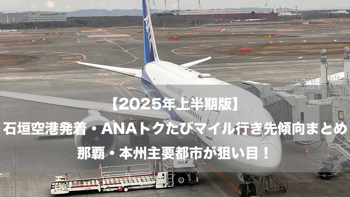 【2025年上半期版】石垣空港発着・ANAトクたびマイル行き先傾向まとめ｜那覇・本州主要都市が狙い目！-新千歳空港に駐機するANA787