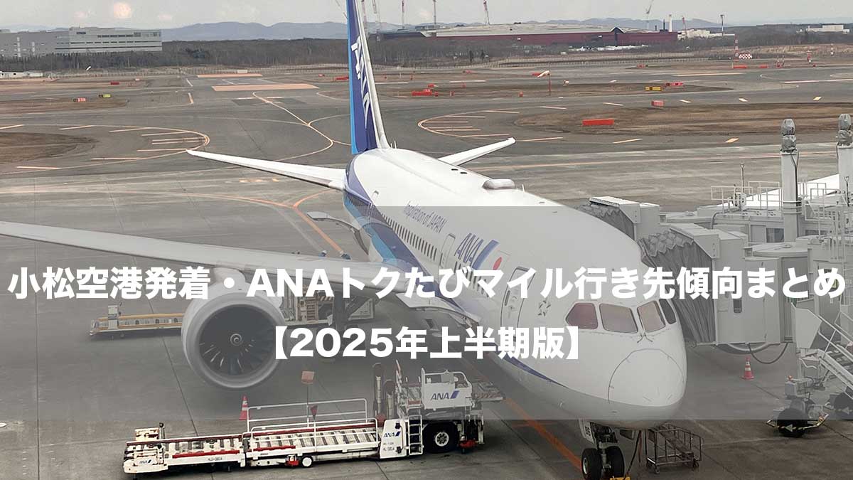 小松空港発着・ANAトクたびマイル行き先傾向まとめ【2025年上半期版】-新千歳空港に駐機するANA787