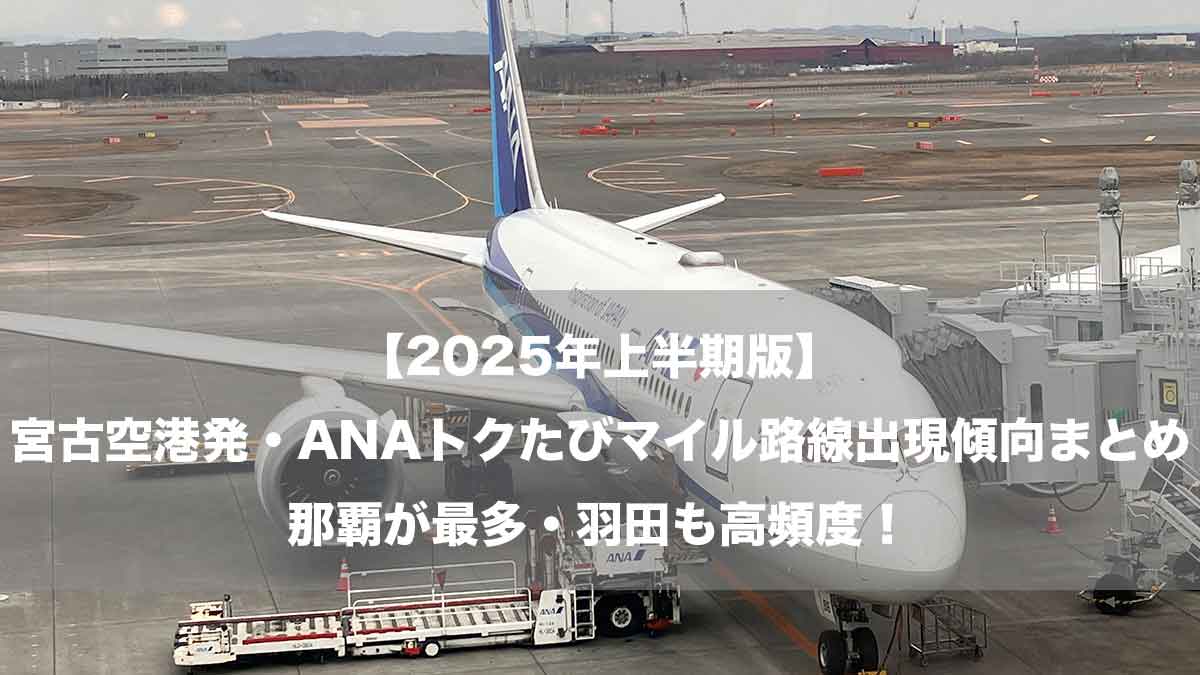 【2025年上半期版】宮古空港発・ANAトクたびマイル路線出現傾向まとめ｜那覇が最多・羽田も高頻度！-新千歳空港に駐機するANA787