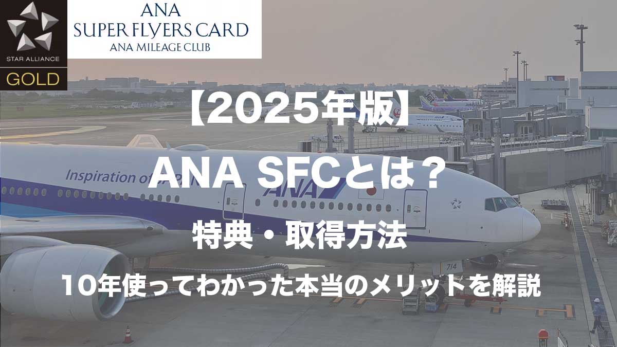 【2025年版】ANA SFCとは？特典・取得方法・10年使ってわかった本当のメリットを解説-福岡空港に駐機する航空機