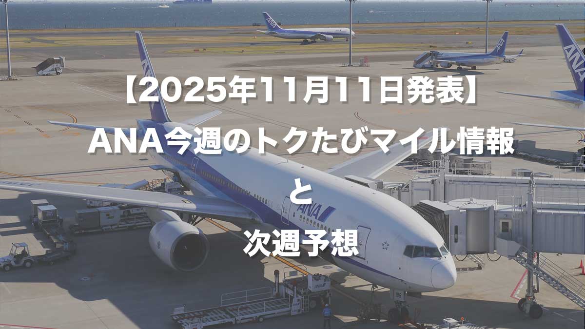 【2025年11月11日発表】ANA今週のトクたびマイル情報と次週予想-飛行場に駐機するANA787