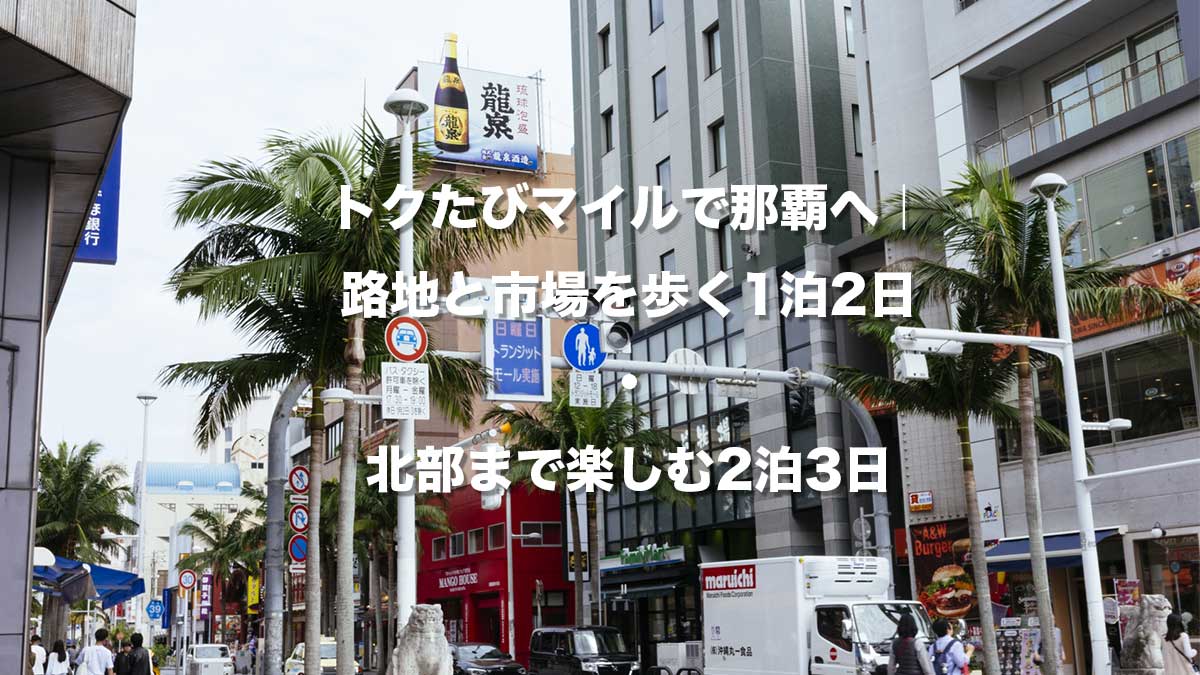 トクたびマイルで那覇へ|路地と市場を歩く1泊2日・北部まで楽しむ2泊3日